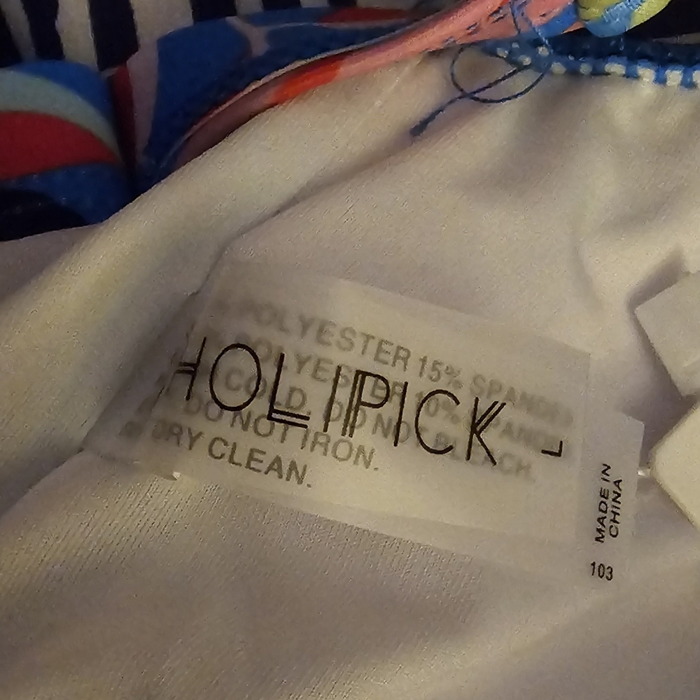 Holipick. Tropical Leaf Print One-Piece Swimsuit. Size Large. NWT. - Picture 7 of 10